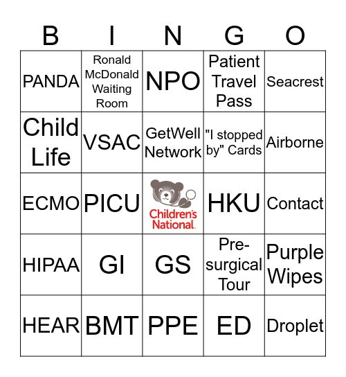 Lingo Bingo Card