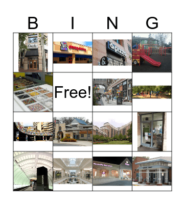 Around Town Bingo Card