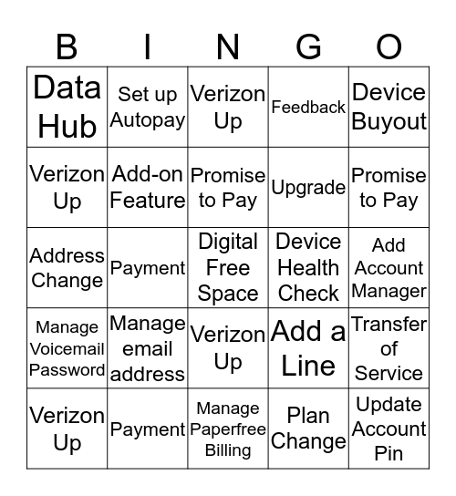 Team Moore Digital Bingo Card