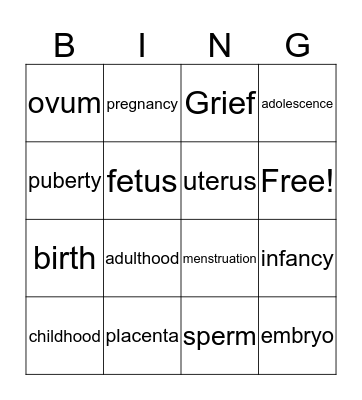 Health Bingo Card