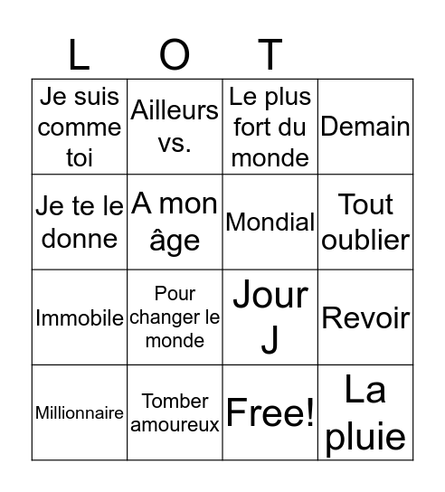 Manie Musicale 2019 Bingo Card