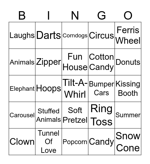 Patient Access Week at the Carnival Bingo Card