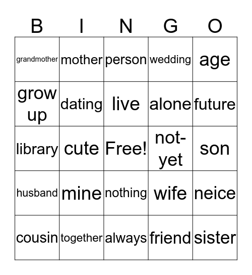 Unit 5 Bingo Card