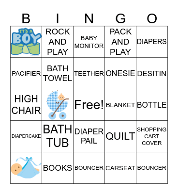 Baby Shower Bingo  Bingo Card