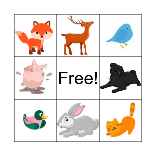Animal bingo Card