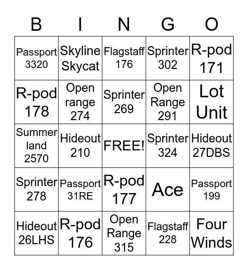 SHOW BINGO - HUNTINGTON Bingo Card