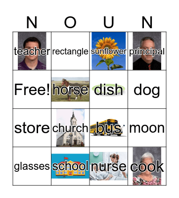 Person, Place or Thing Bingo Card