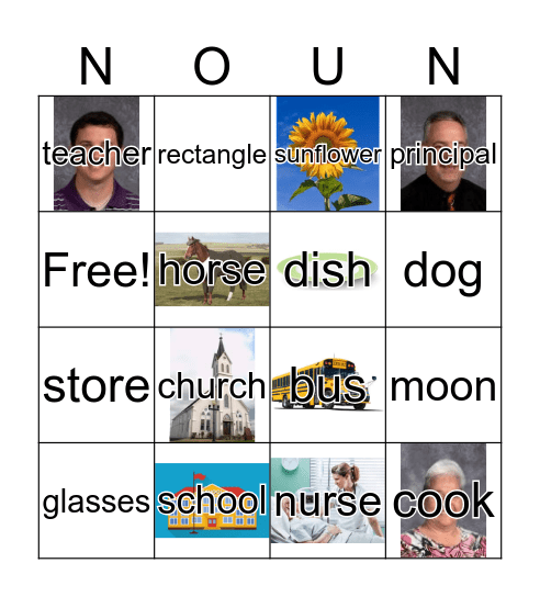 Person, Place or Thing Bingo Card