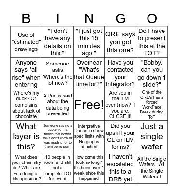 TOT Bingo Card
