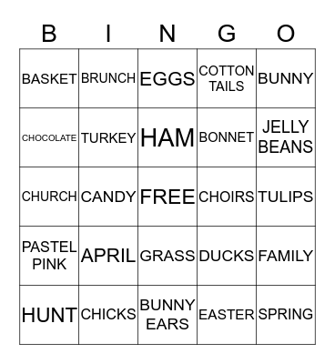 EASTER BINGO! Bingo Card