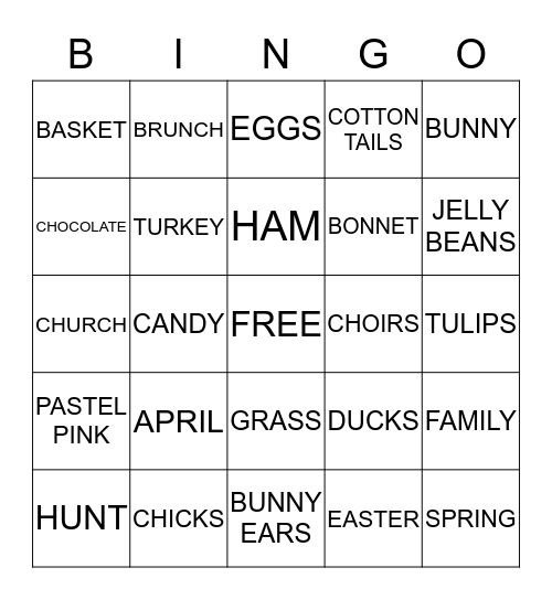 EASTER BINGO! Bingo Card