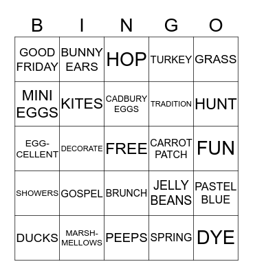 EASTER BINGO! Bingo Card