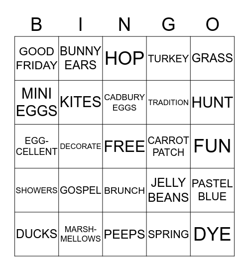 EASTER BINGO! Bingo Card