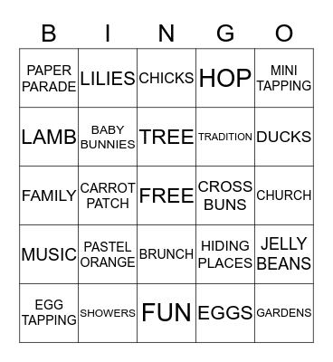 EASTER BINGO! Bingo Card