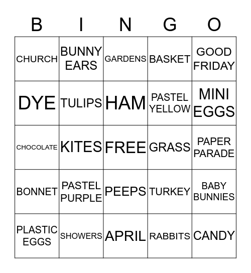 EASTER BINGO! Bingo Card