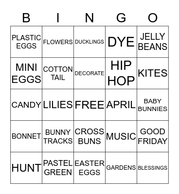 EASTER BINGO! Bingo Card