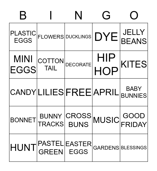 EASTER BINGO! Bingo Card