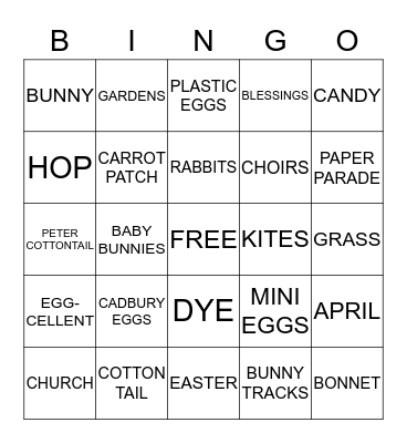 EASTER BINGO! Bingo Card