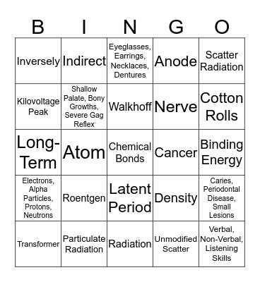 Rad Bingo Card