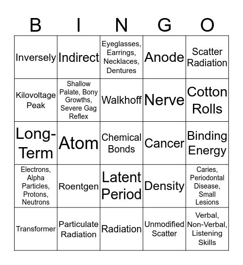 Rad Bingo Card