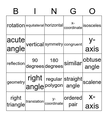 ***Geometry Bingo*** Bingo Card