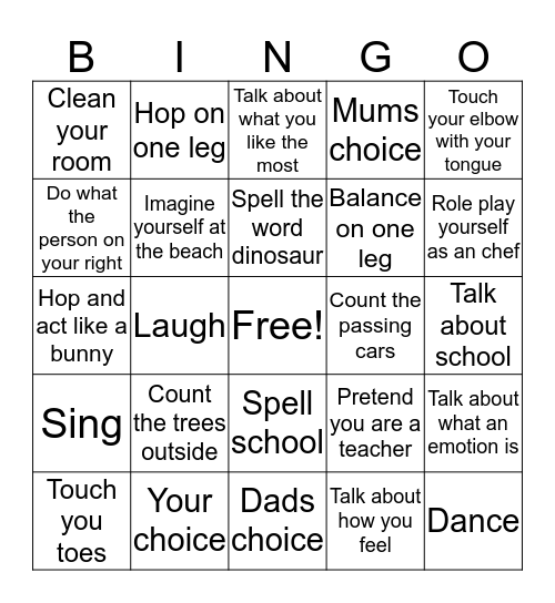 Travel Bingo Game Bingo Card