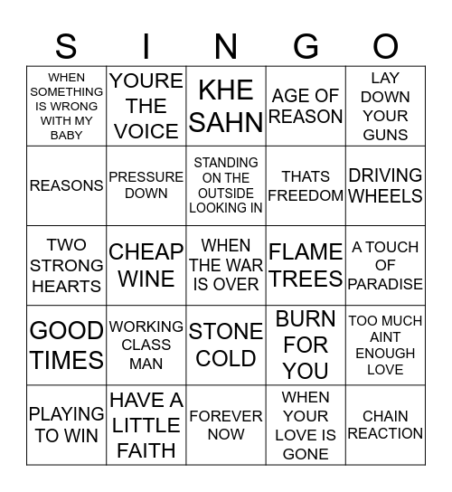 348 BARNSEY VS FARNSEY Bingo Card