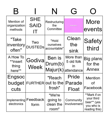 Blue and Gold Elections Bingo Card