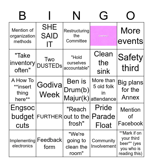 Blue and Gold Elections Bingo Card