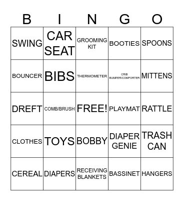 BABY SHOWER BINGO Card