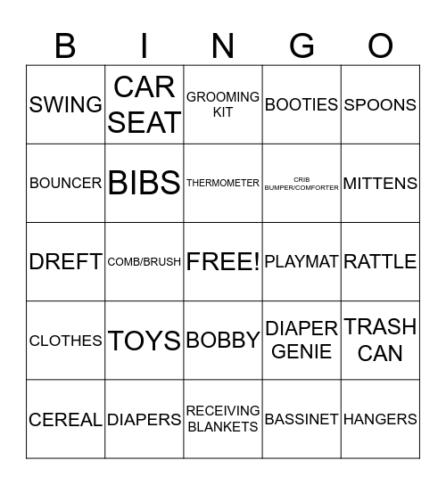 BABY SHOWER BINGO Card