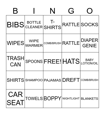 BABY SHOWER BINGO Card