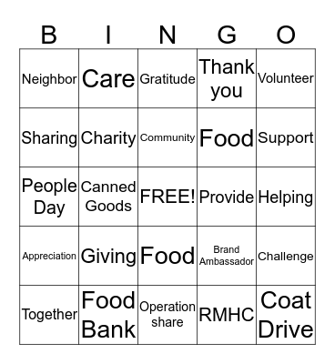 People Day Bingo Card