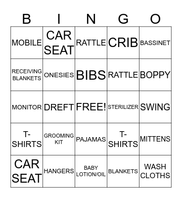 BABY SHOWER BINGO Card