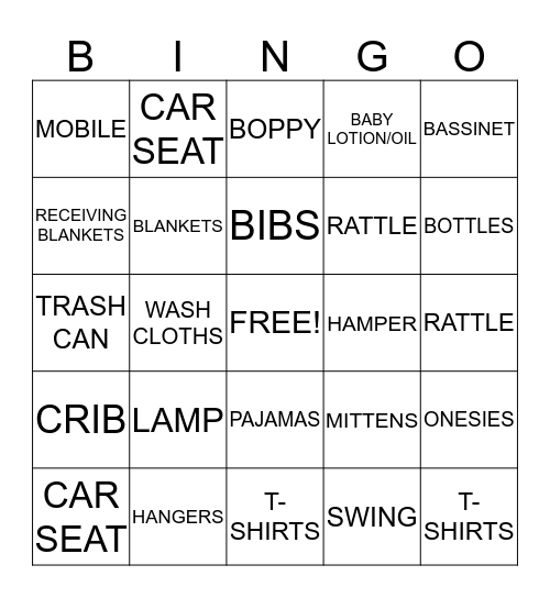 BABY SHOWER BINGO Card