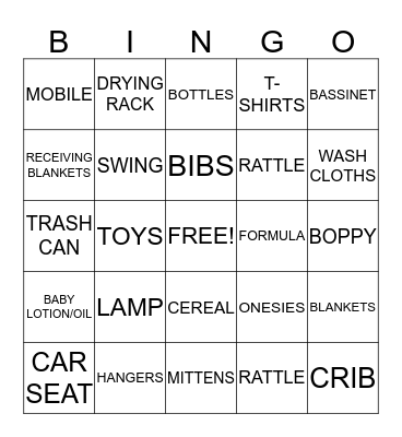 BABY SHOWER BINGO Card