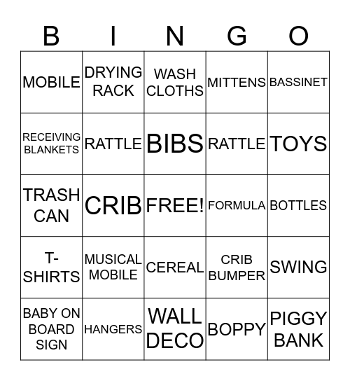 BABY SHOWER BINGO Card