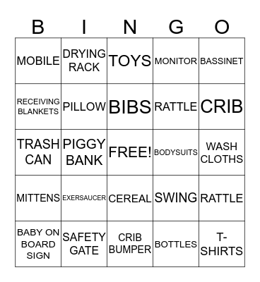 BABY SHOWER BINGO Card