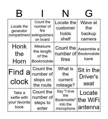 Bookmobile Bingo Card
