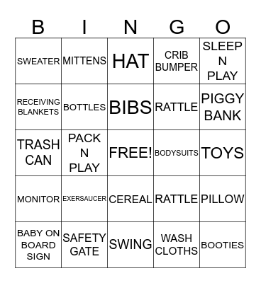 BABY SHOWER BINGO Card