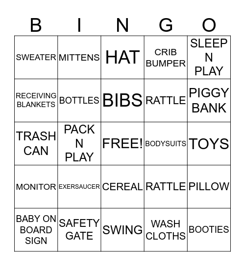 BABY SHOWER BINGO Card