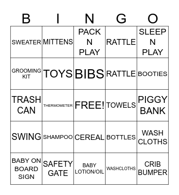 BABY SHOWER BINGO Card