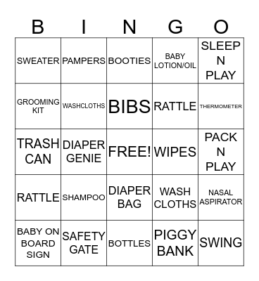 BABY SHOWER BINGO Card