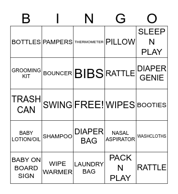 BABY SHOWER BINGO Card