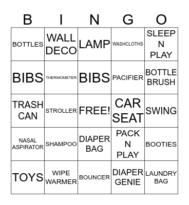 BABY SHOWER BINGO Card