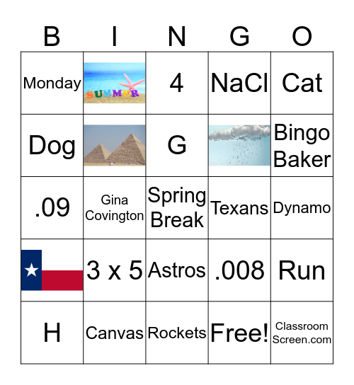 TCISD Bingo Card