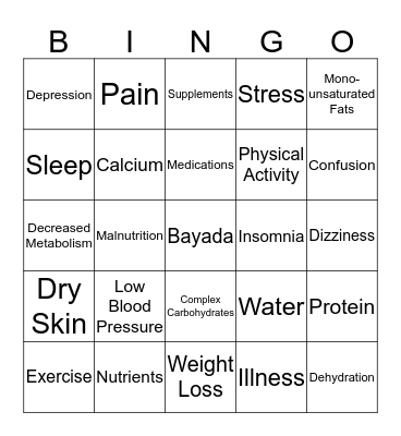 Bayada Bingo Card