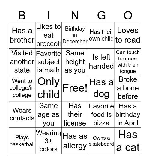 Lindy's Bingo! Bingo Card