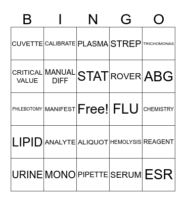 DMC LAB BINGO Card