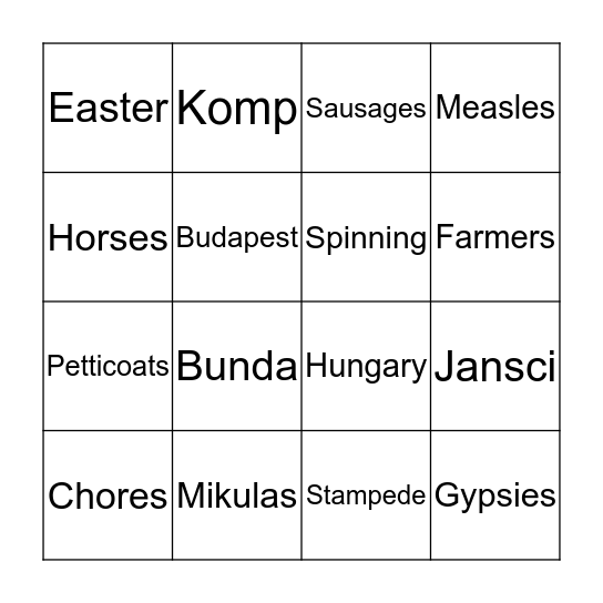 The Good Master Bingo Card